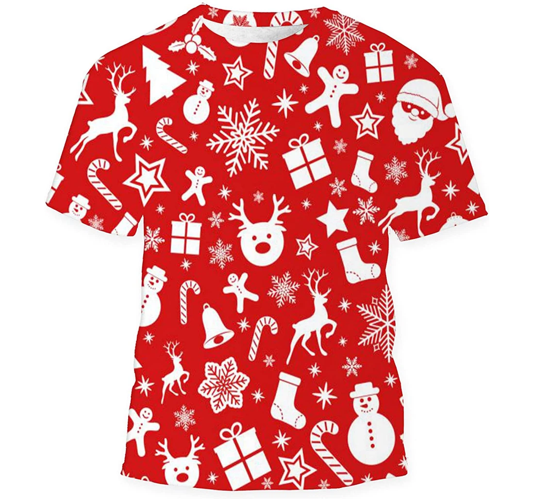 Christmas Wrapping Paper Texture - 3D Printed T-shirt, Long Sleeves Shirt