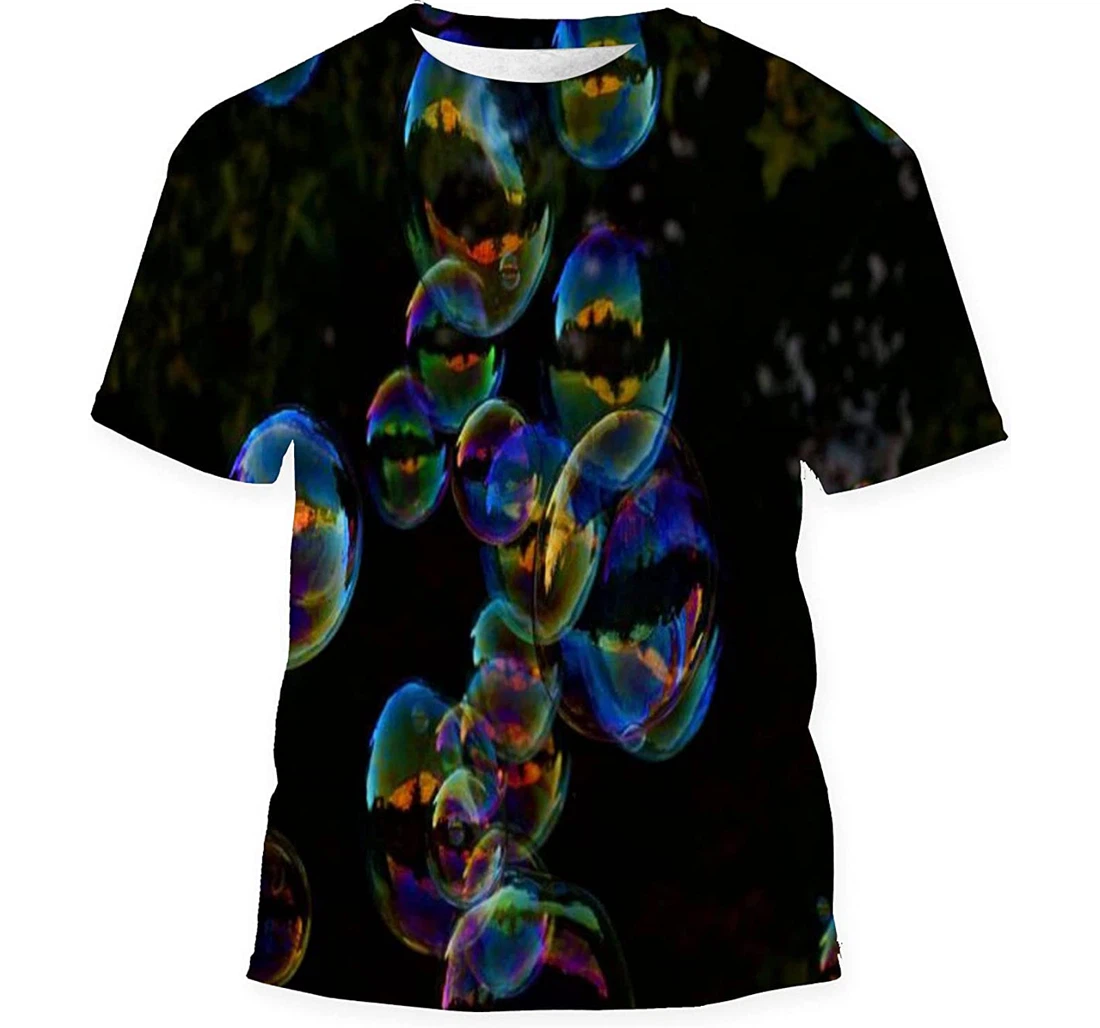 Colorful Bubbles Abstract - 3D Printed T-shirt, Long Sleeves Shirt