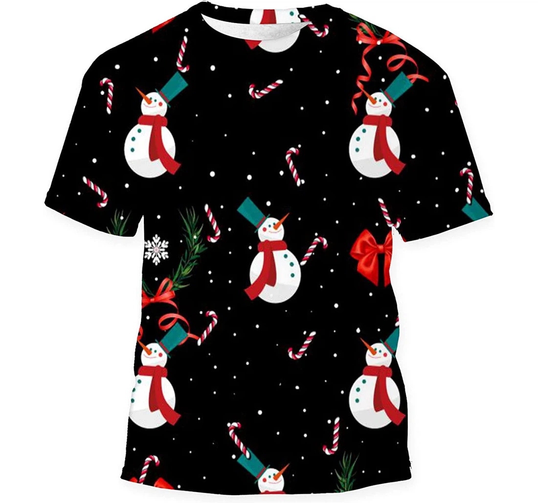 Snow Man Flake Cute - 3D Printed T-shirt, Long Sleeves Shirt