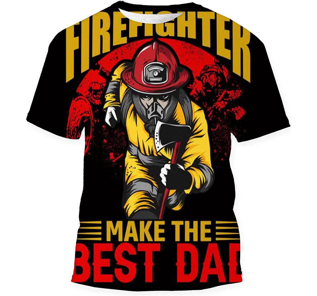 Firefighter Make Best Dad - 3D Printed T-shirt, Long Sleeves Shirt