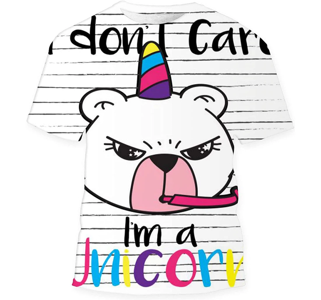 Dont Care Unicornsweet Graphics Tshirts - 3D Printed T-shirt, Long Sleeves Shirt