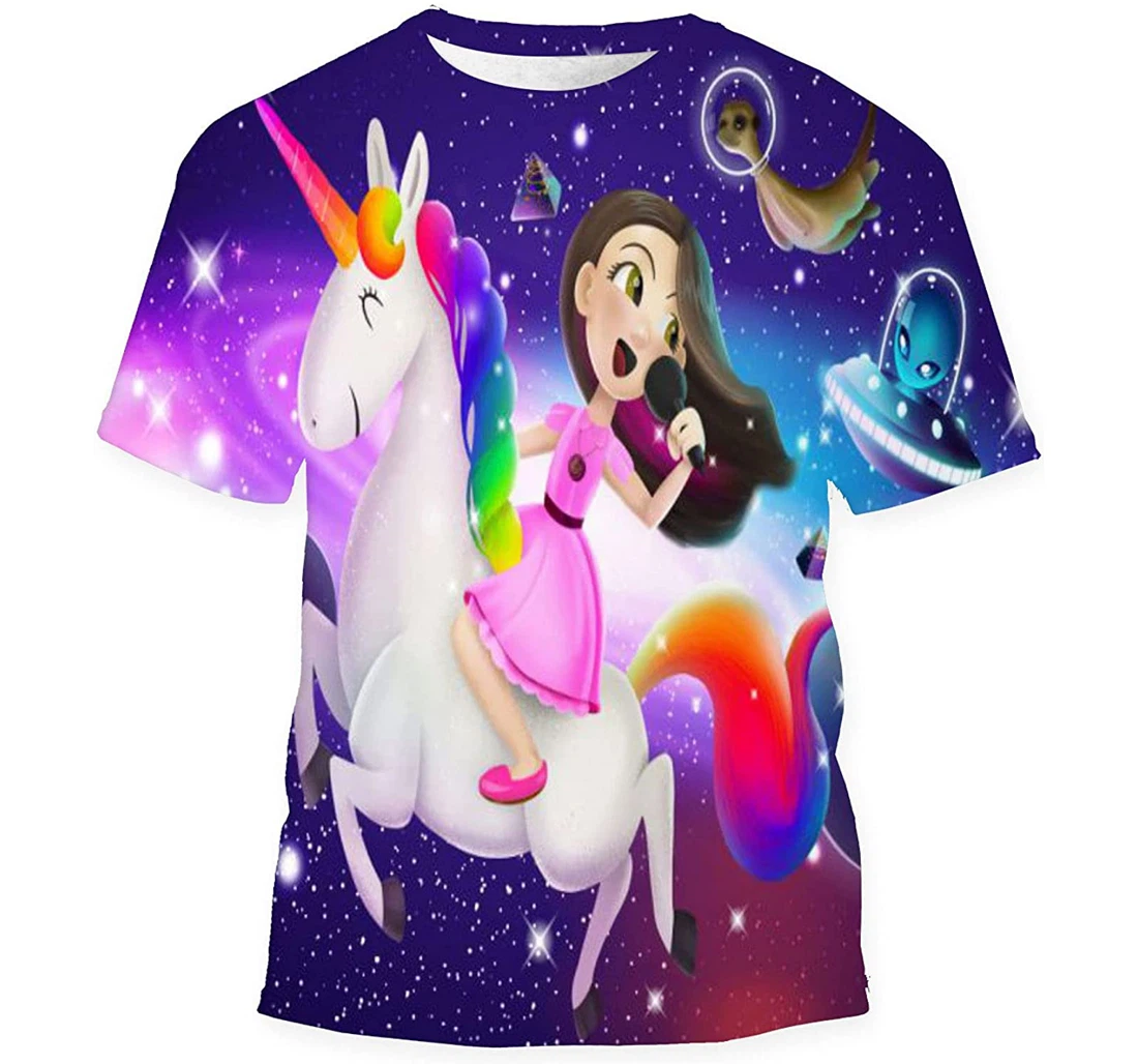 Colored Magic Space Wih Princess - 3D Printed T-shirt, Long Sleeves Shirt