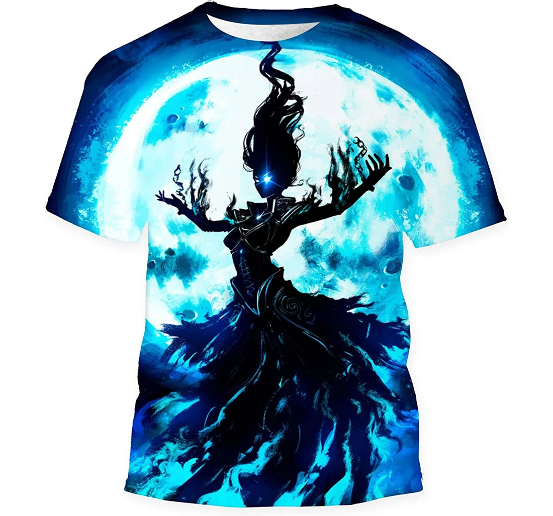 Ominous Witch Torn Dress Hovers Air - 3D Printed T-shirt, Long Sleeves Shirt