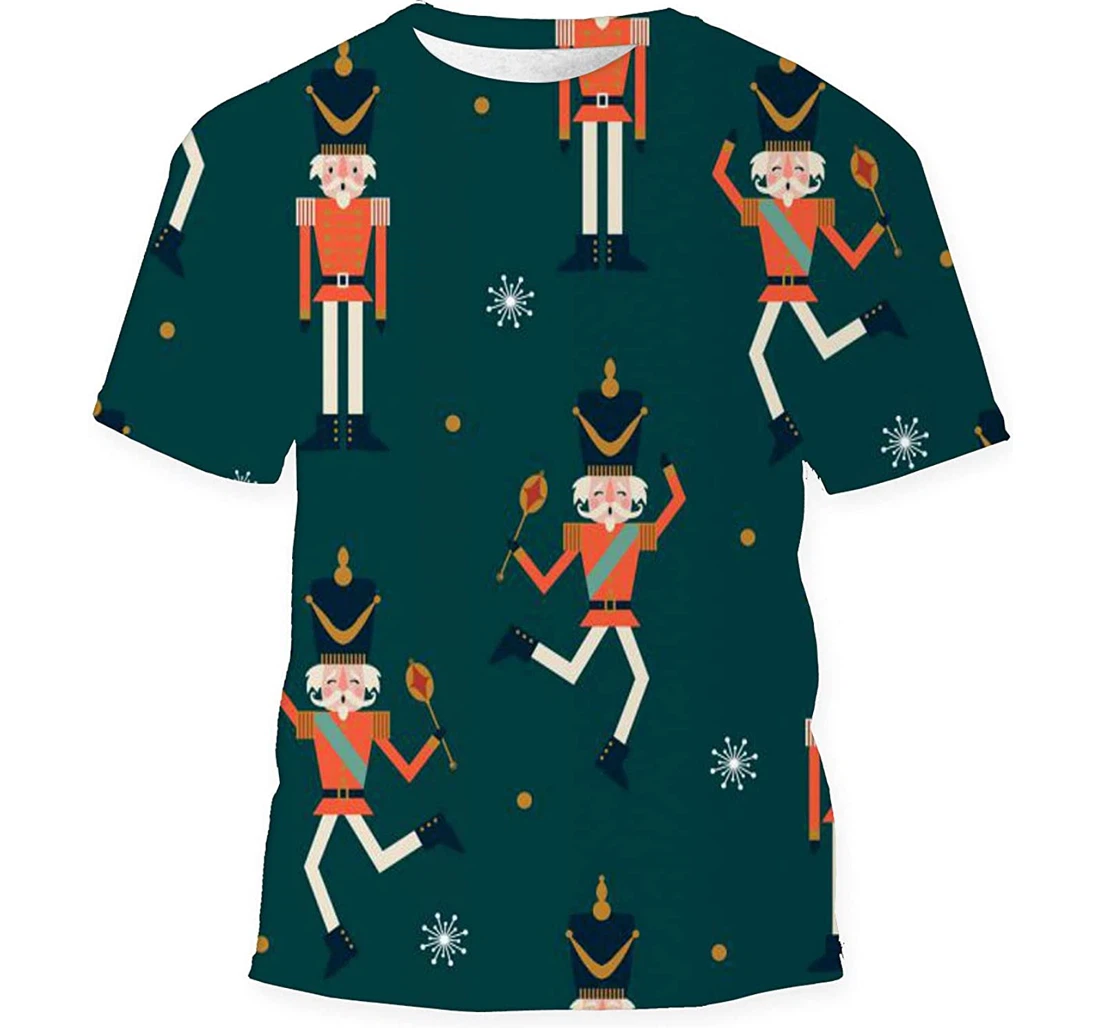 Christmas Snowflakes Nutcrackers On - 3D Printed T-shirt, Long Sleeves Shirt