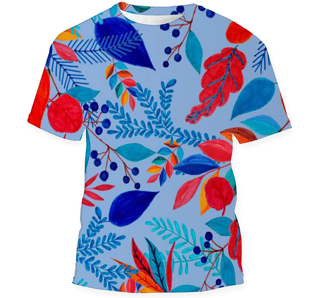 Creative Leaves - 3D Printed T-shirt, Long Sleeves Shirt