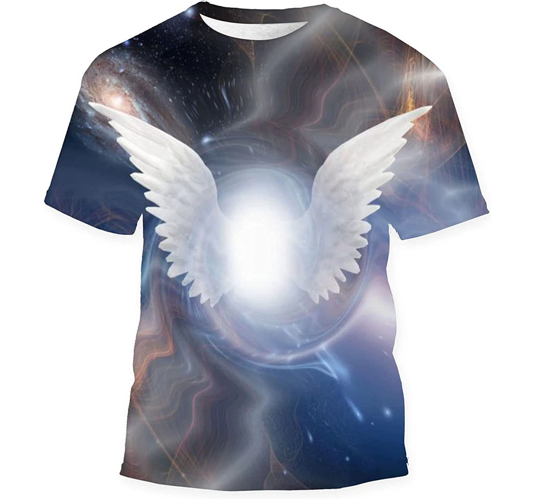 Angels Wings Spiritual Composition Rendering - 3D Printed T-shirt, Long Sleeves Shirt