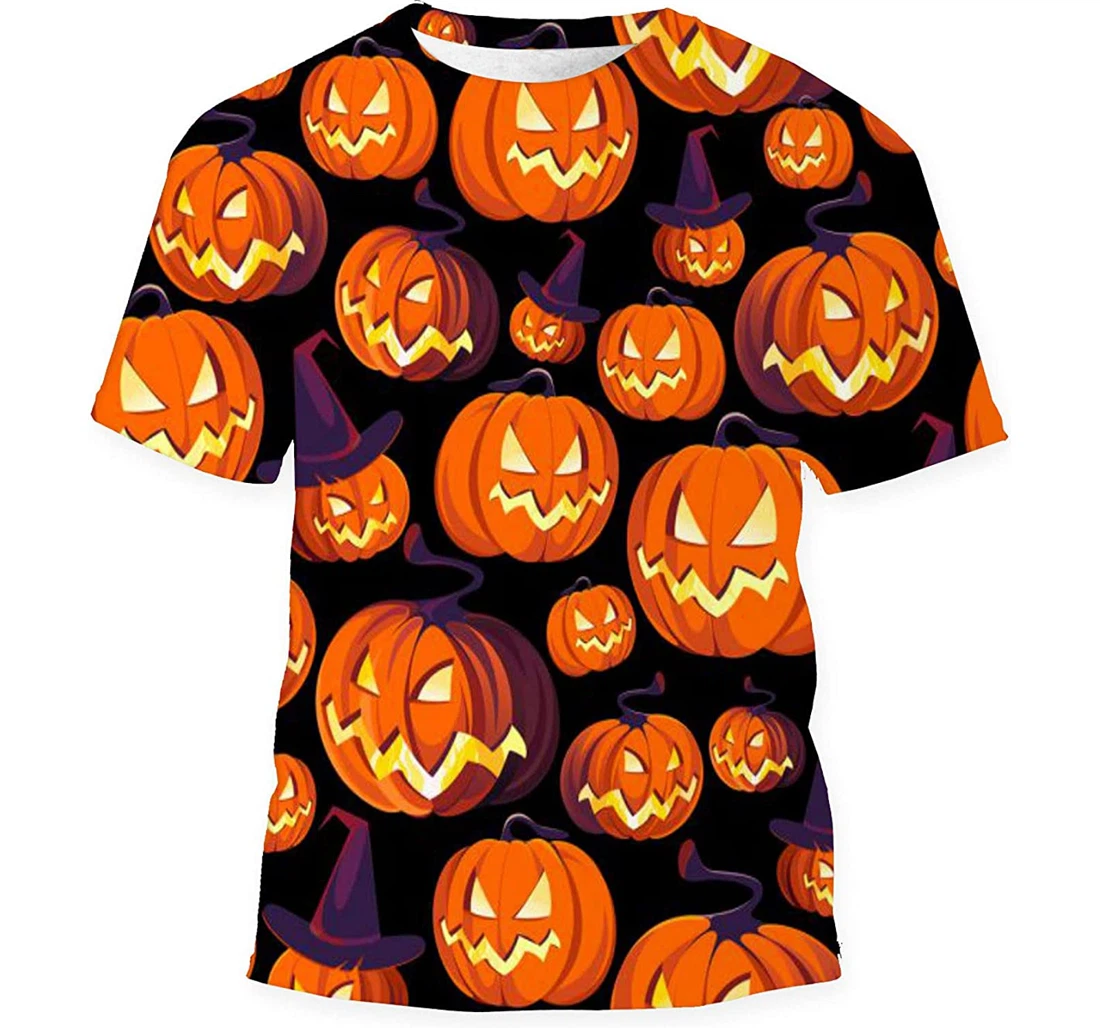 Halloween Pumpkins On - 3D Printed T-shirt, Long Sleeves Shirt