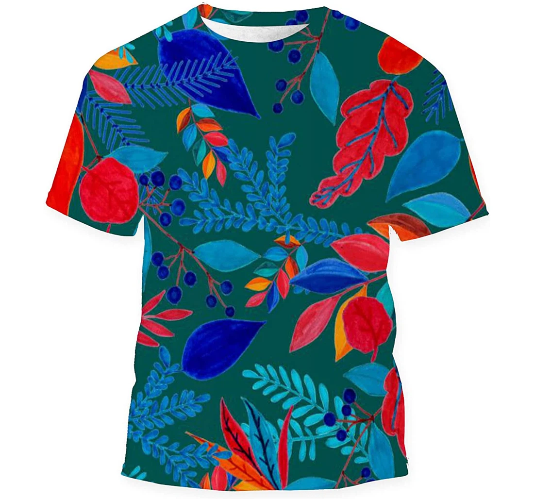 Creative Leaves - 3D Printed T-shirt, Long Sleeves Shirt