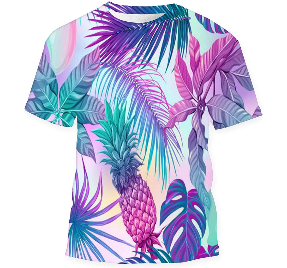 Background Tropical Plants Flowers - 3D Printed T-shirt, Long Sleeves Shirt