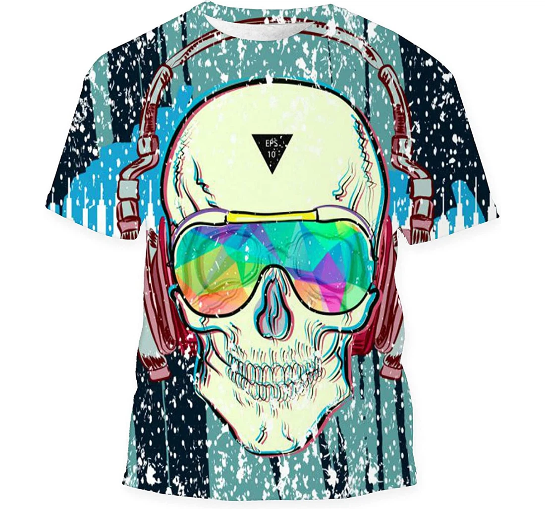 Skull Vintage Eps - 3D Printed T-shirt, Long Sleeves Shirt