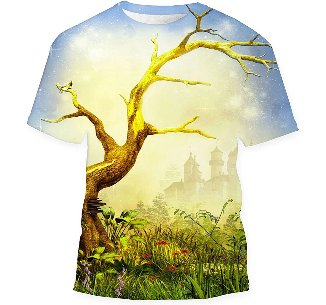 Magical Enchanting Forest Opening Prominent Lonely - 3D Printed T-shirt, Long Sleeves Shirt