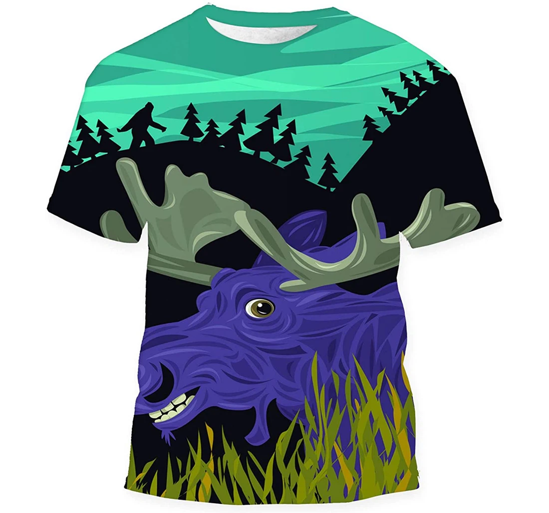 Moose Big Foot - 3D Printed T-shirt, Long Sleeves Shirt