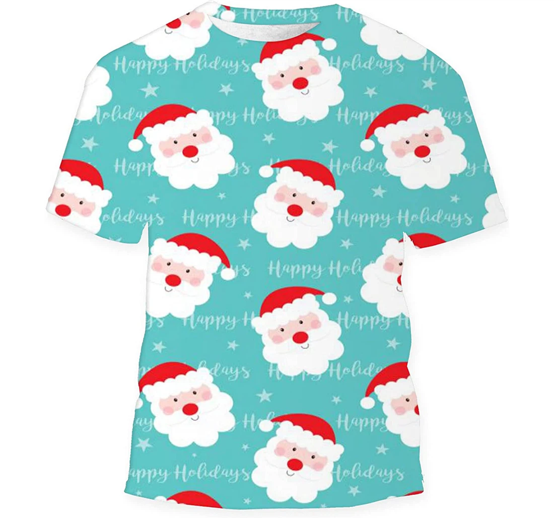 Christmas Santa Claus Design - 3D Printed T-shirt, Long Sleeves Shirt