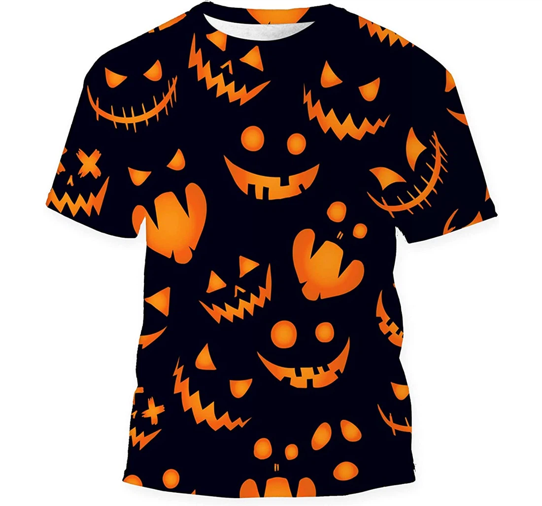 Pumpkin Background Halloween - 3D Printed T-shirt, Long Sleeves Shirt