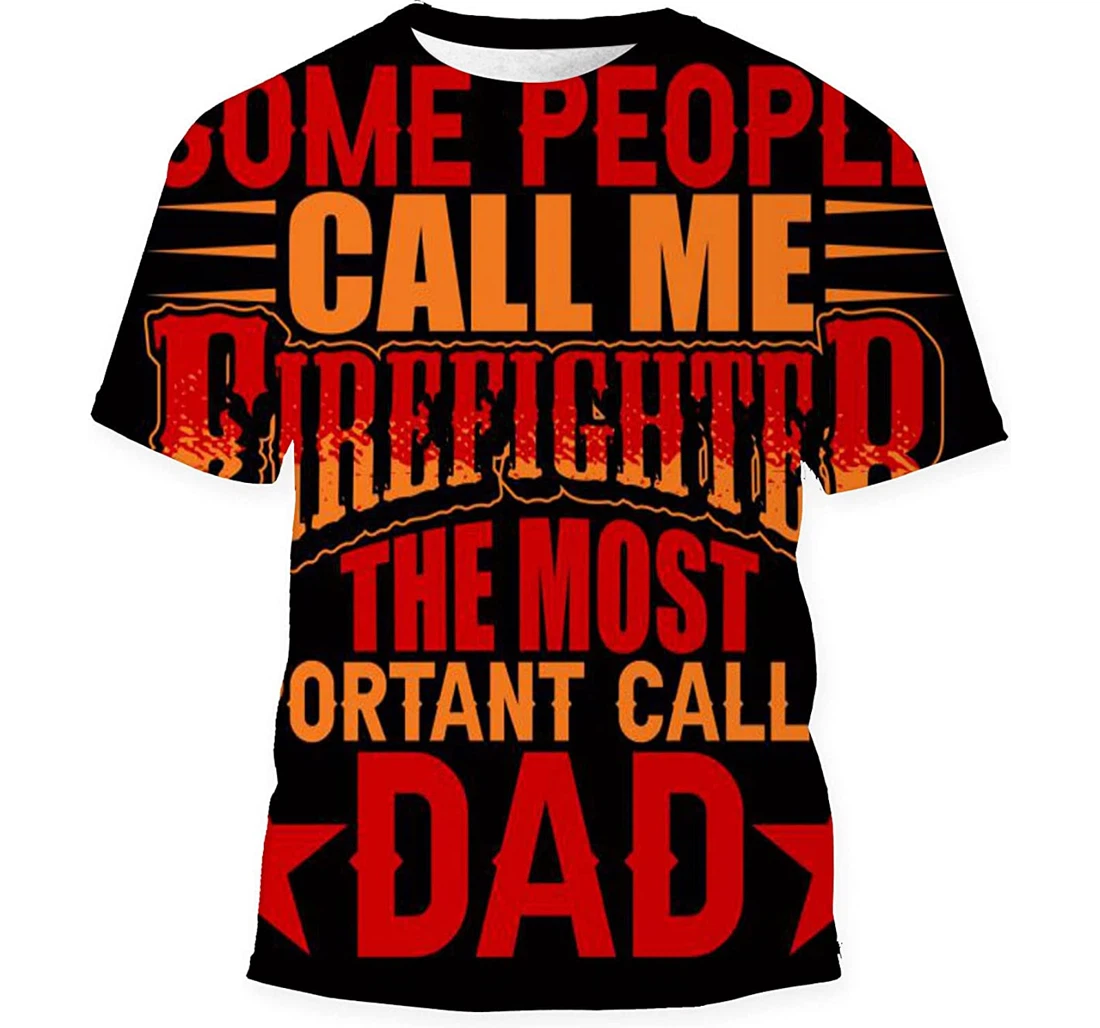Firefighter Father Premium Designs - 3D Printed T-shirt, Long Sleeves Shirt