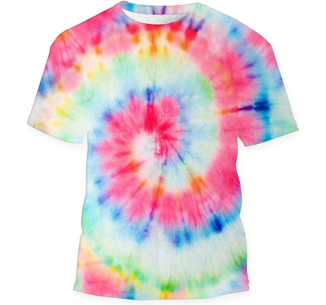 Spiral Fantasy Fabric Tie Dye - 3D Printed T-shirt, Long Sleeves Shirt