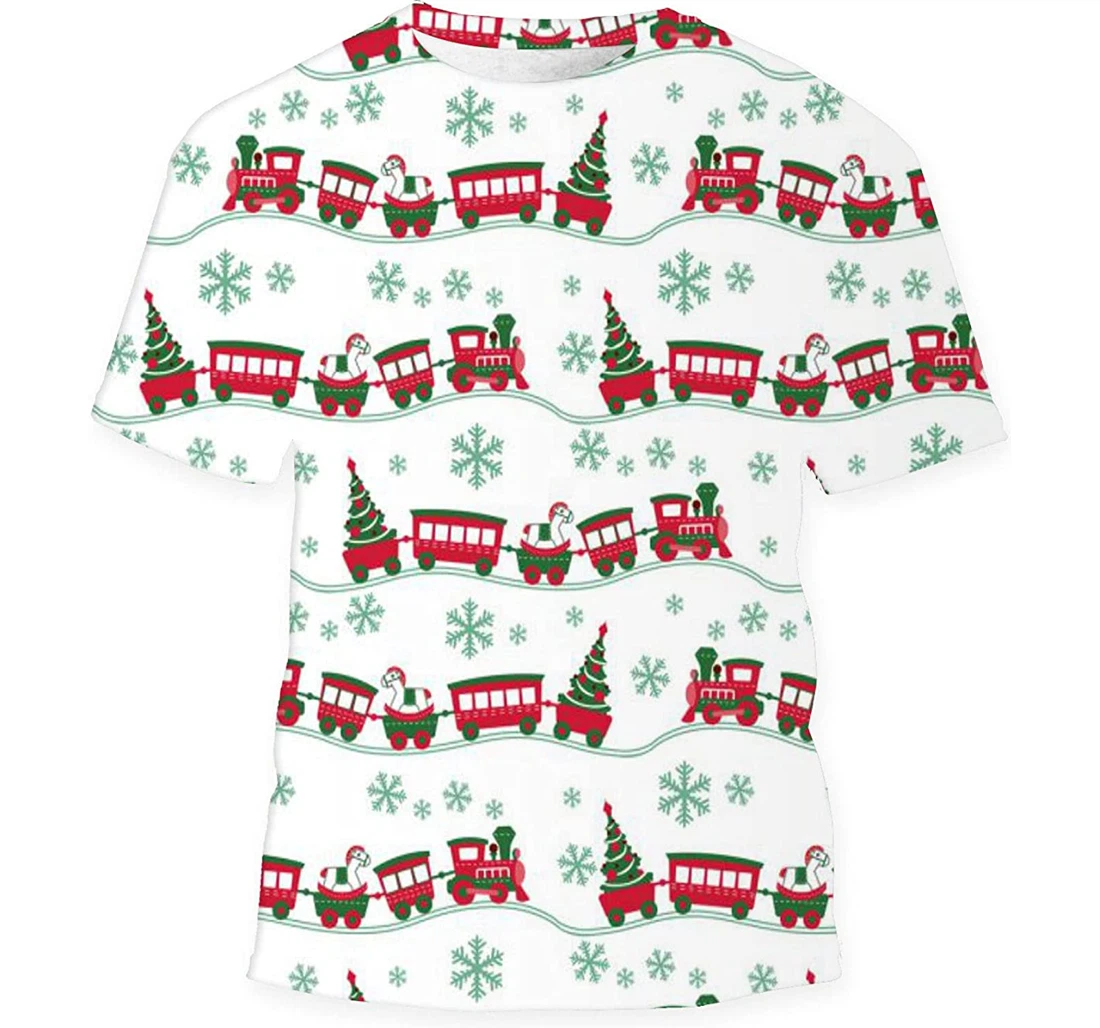 Christmas Background Cute Toy Steam - 3D Printed T-shirt, Long Sleeves Shirt