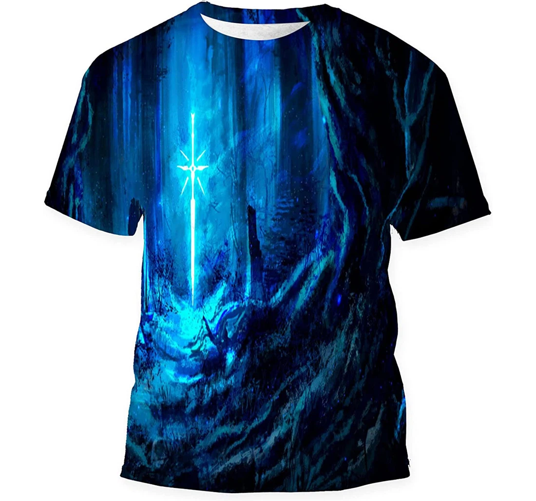 Magical Winter Forest Huge Trees Embossed - 3D Printed T-shirt, Long Sleeves Shirt