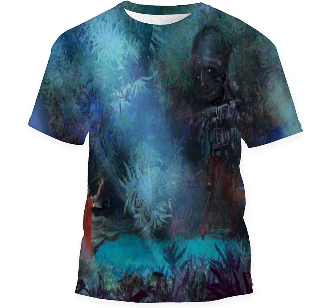 Encounter Girl Feared Demon Painting - 3D Printed T-shirt, Long Sleeves Shirt
