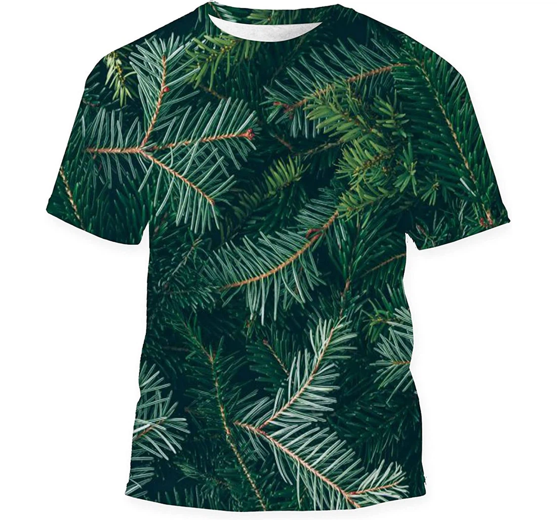 Creative Layout Made Christmas Tree Branches - 3D Printed T-shirt, Long Sleeves Shirt