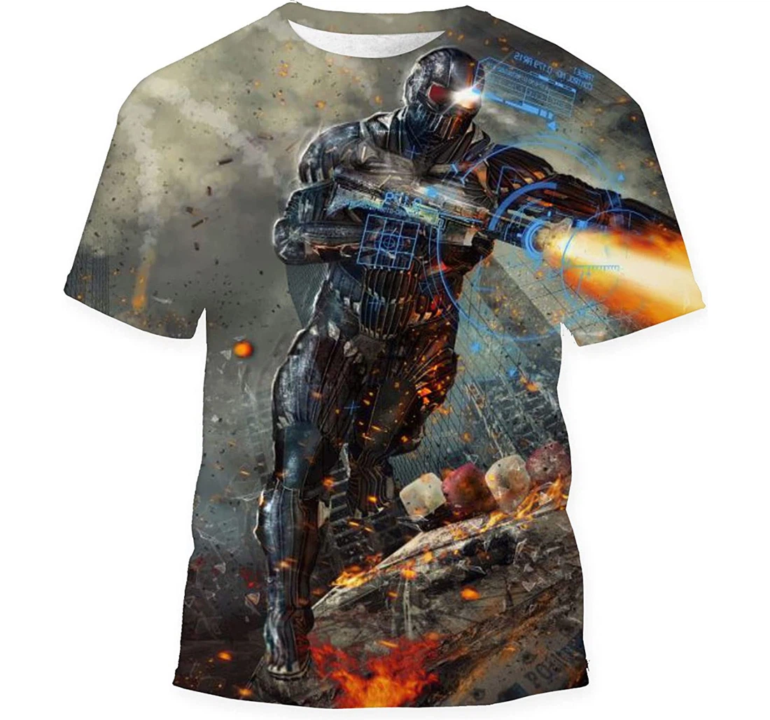 Futuristic Robot Soldier - 3D Printed T-shirt, Long Sleeves Shirt