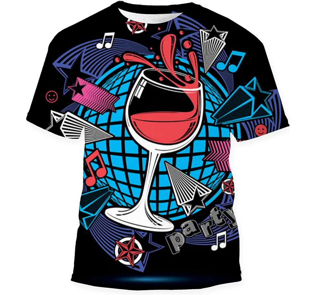 Leisure Fantasy Backdrop Musical Notes Salute - 3D Printed T-shirt, Long Sleeves Shirt