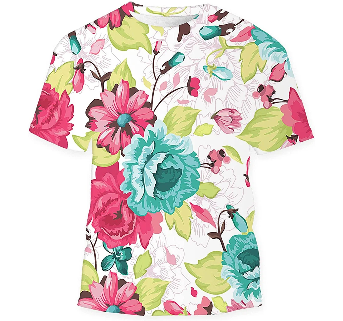 Abstract Elegance Floral Background - 3D Printed T-shirt, Long Sleeves Shirt