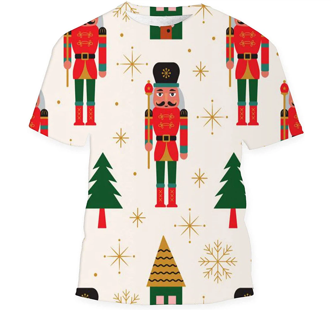 Christmas Nutcracker Tree - 3D Printed T-shirt, Long Sleeves Shirt