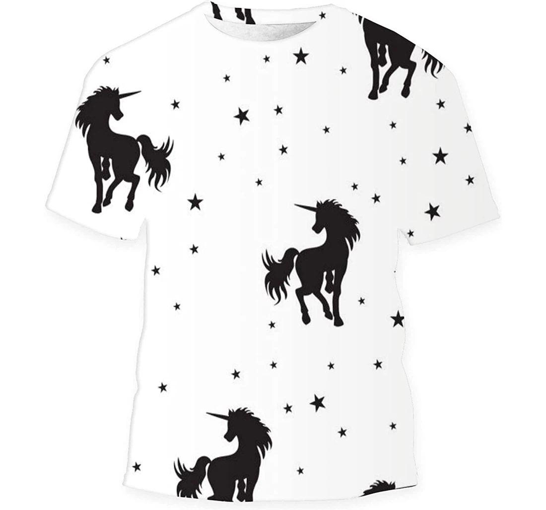 Magical Unicorn Stars On - 3D Printed T-shirt, Long Sleeves Shirt