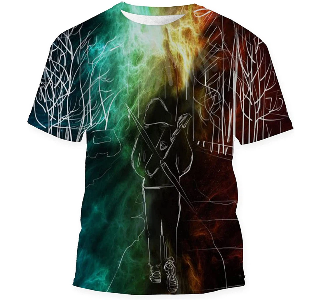 Boy Space Stars Road Mystic - 3D Printed T-shirt, Long Sleeves Shirt