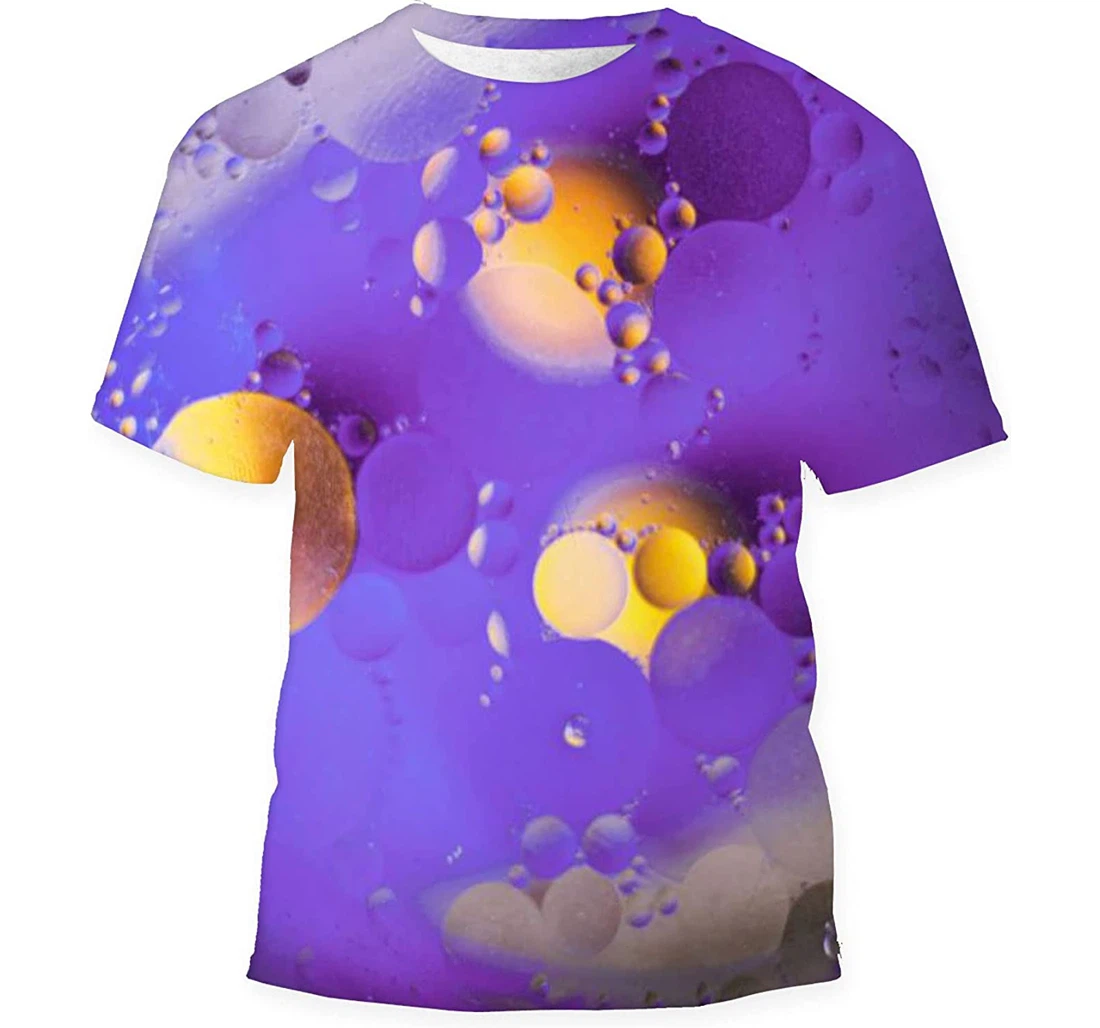 Purpleyellow Abstraction Background Macro Shooting Circles - 3D Printed T-shirt, Long Sleeves Shirt