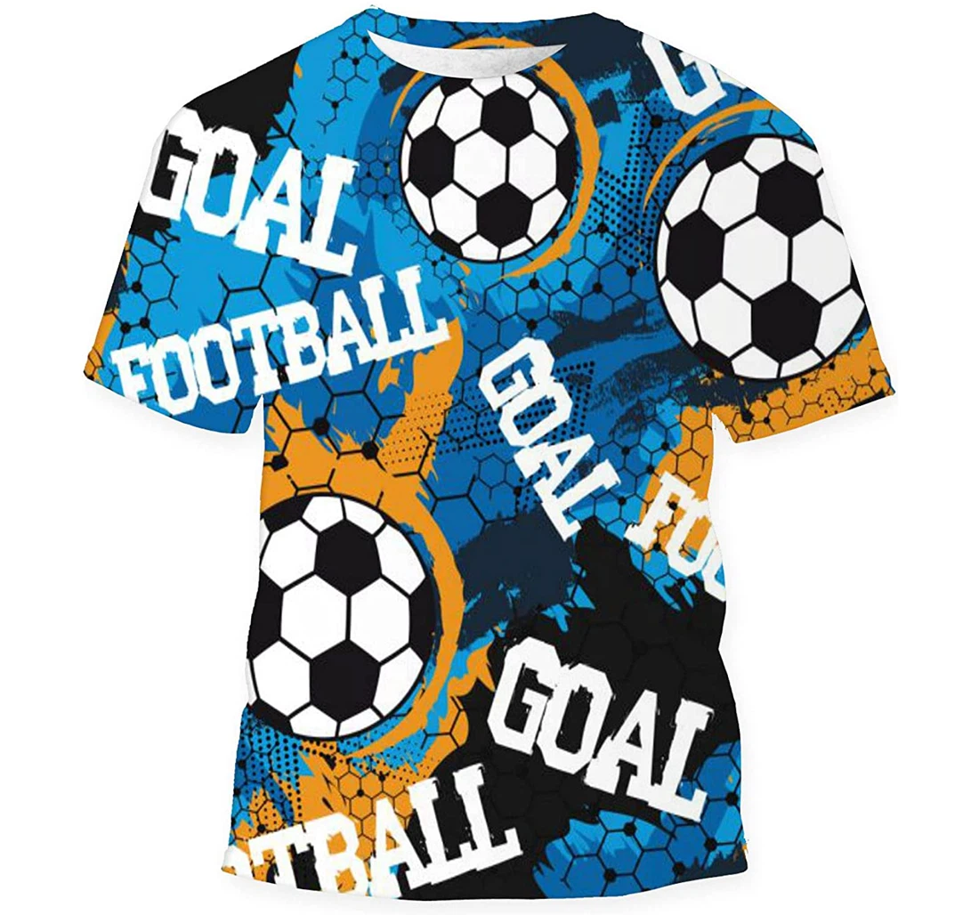 Abstract Geometric Football Soccer Ball - 3D Printed T-shirt, Long Sleeves Shirt