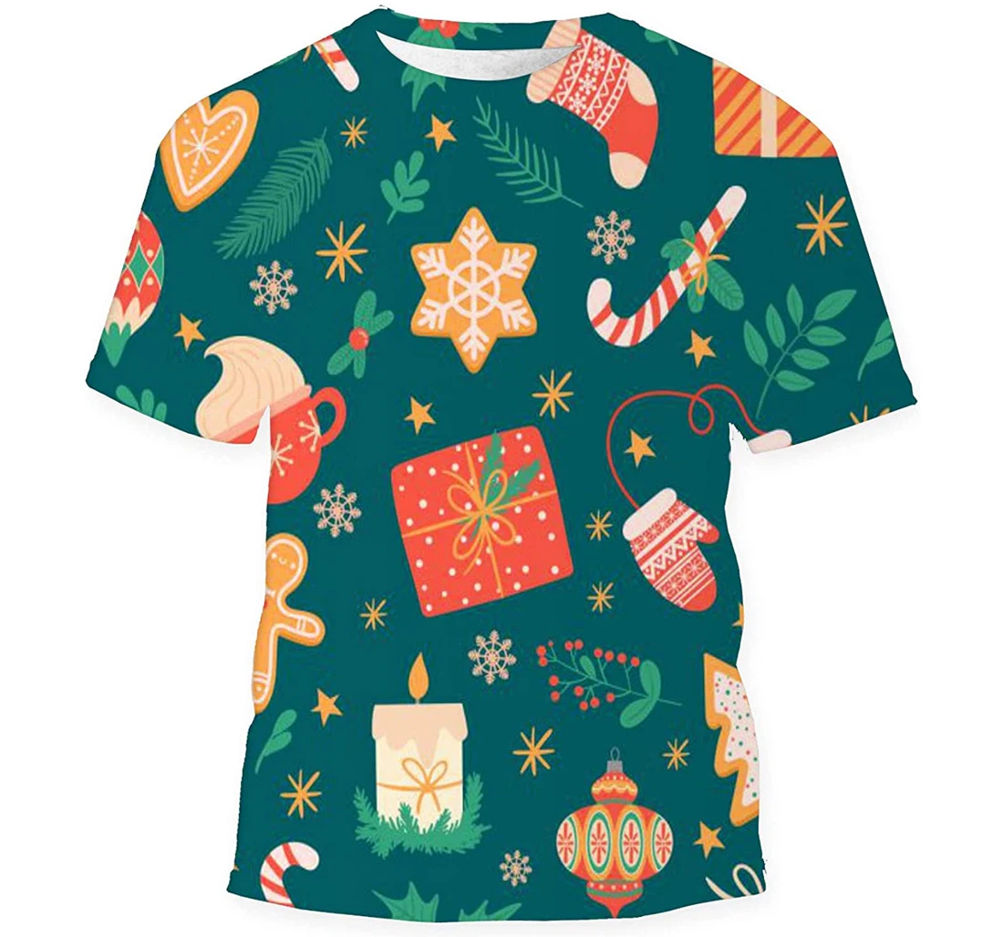 Christmas Traditional Xmas Attributes - 3D Printed T-shirt, Long Sleeves Shirt