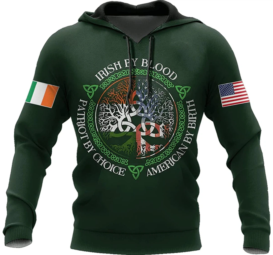 Tree Of Irish America Patriot - 3D Printed Pullover Hoodie