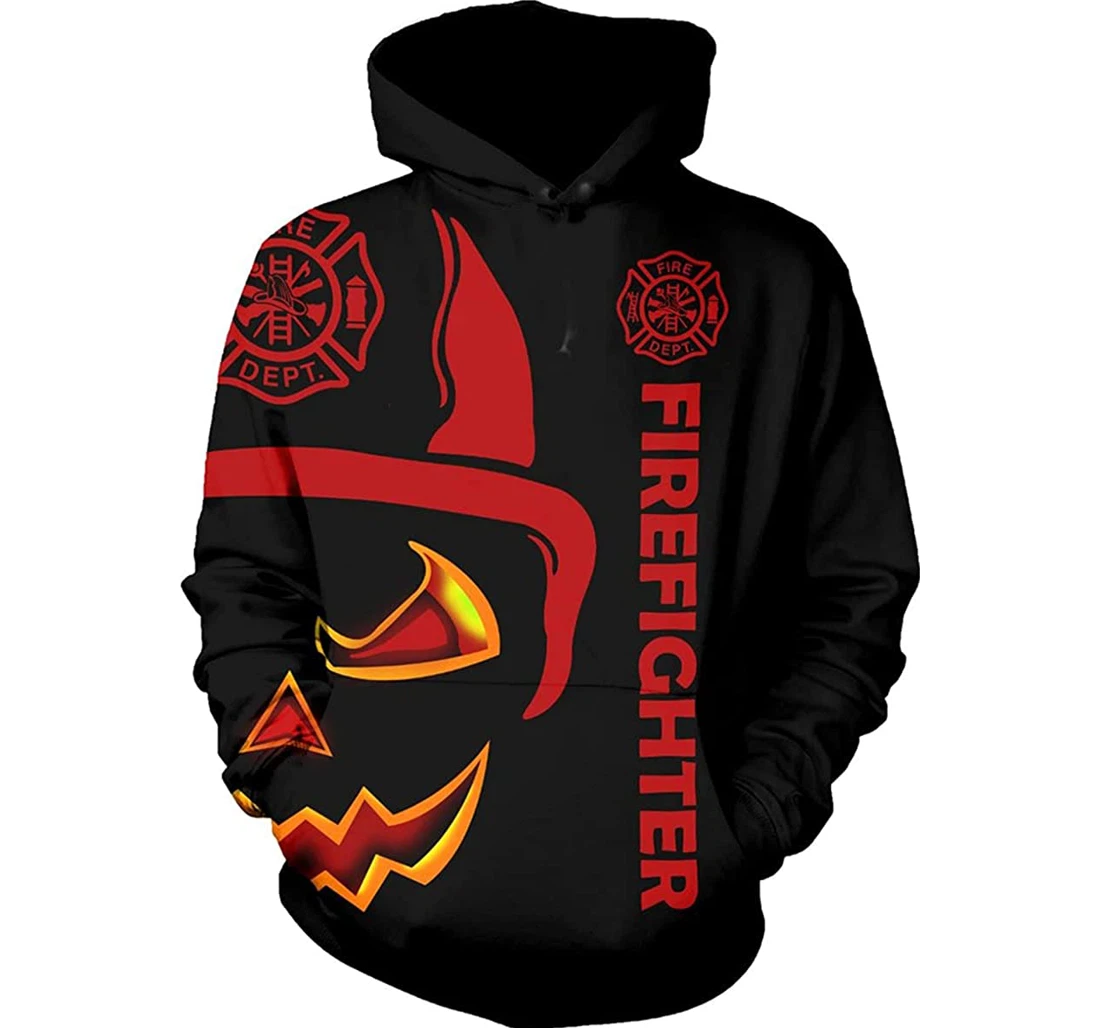 Firefighter Happy Halloween - 3D Printed Pullover Hoodie