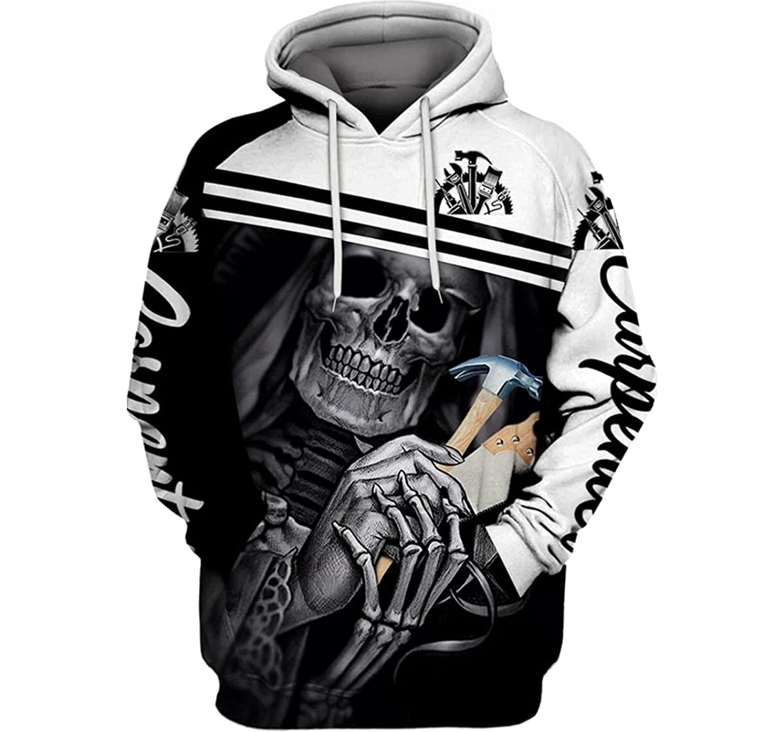 Carpenter Skull Working - 3D Printed Pullover Hoodie