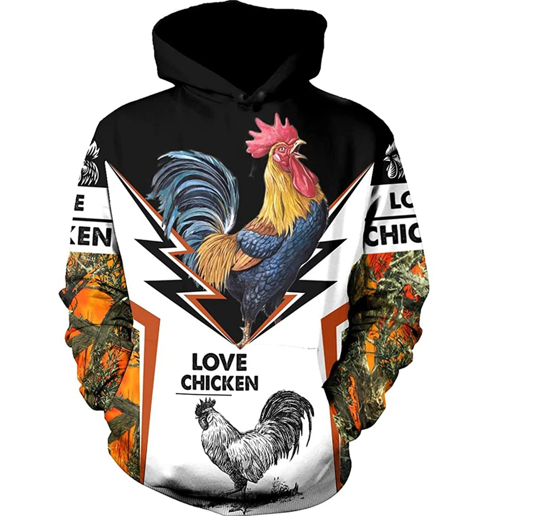 Love Chicken - 3D Printed Pullover Hoodie