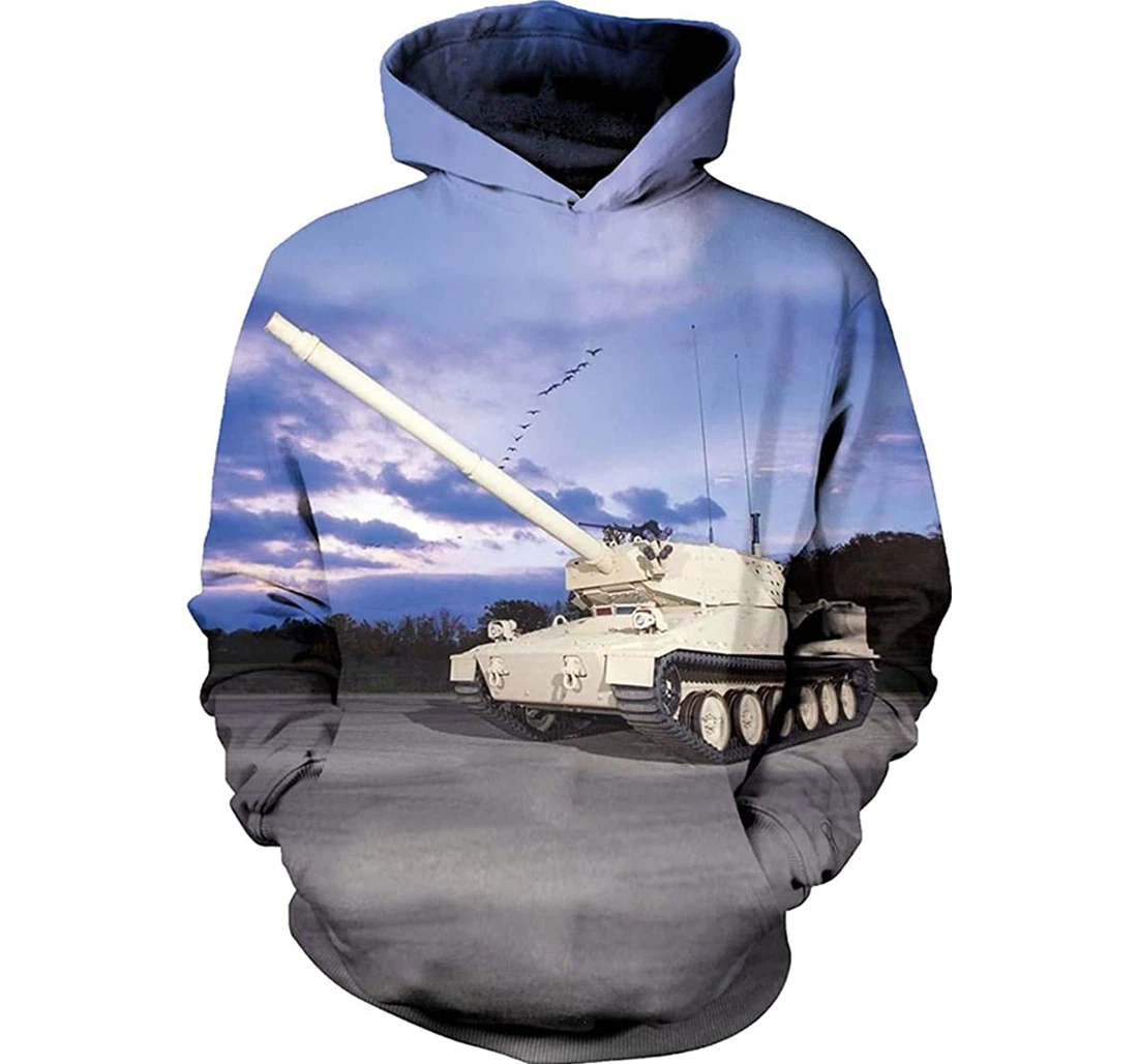 Moon Tanker - 3D Printed Pullover Hoodie