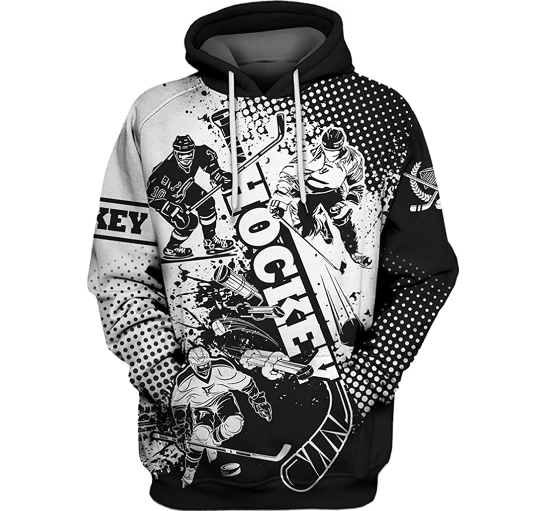 I Love Hockey - 3D Printed Pullover Hoodie