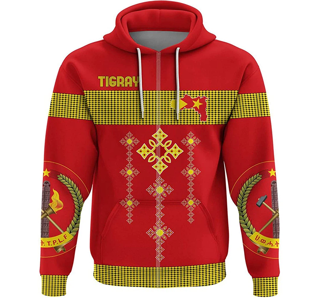 Tigray Round Pattern Flag - 3D Printed Pullover Hoodie