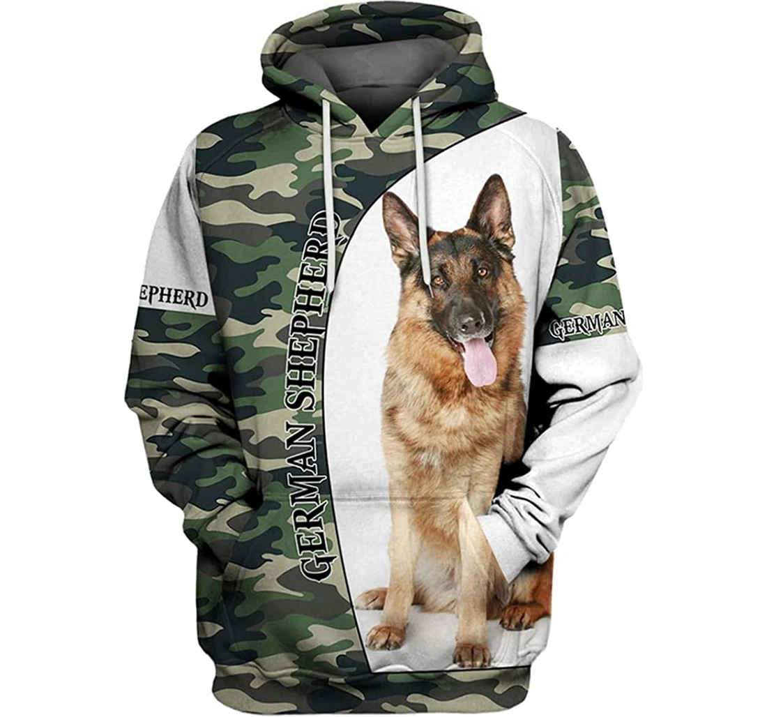 German Shepherd Camo - 3D Printed Pullover Hoodie