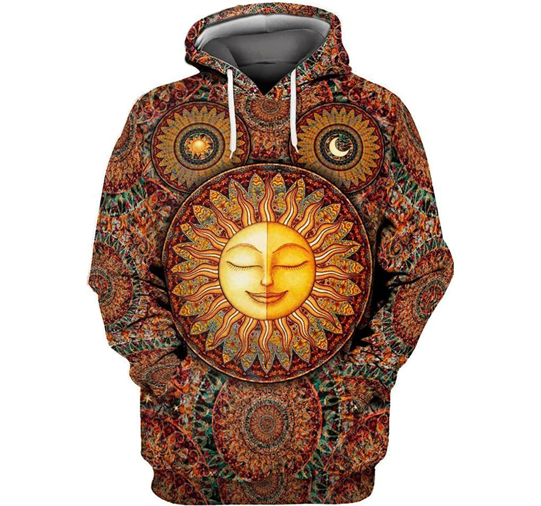 Hippie Sunflower Pattern - 3D Printed Pullover Hoodie