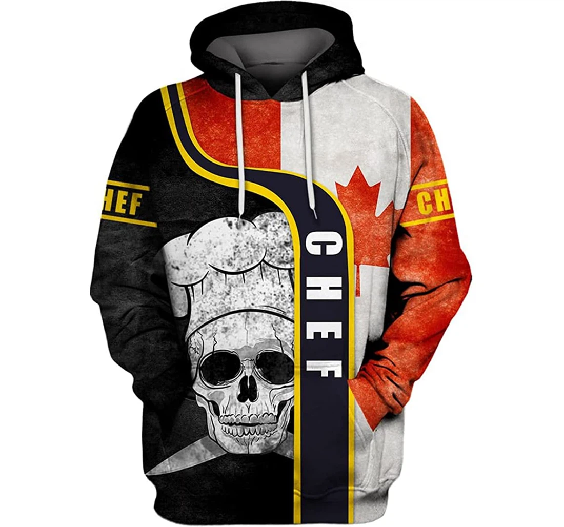 Chef Canada Flag - 3D Printed Pullover Hoodie