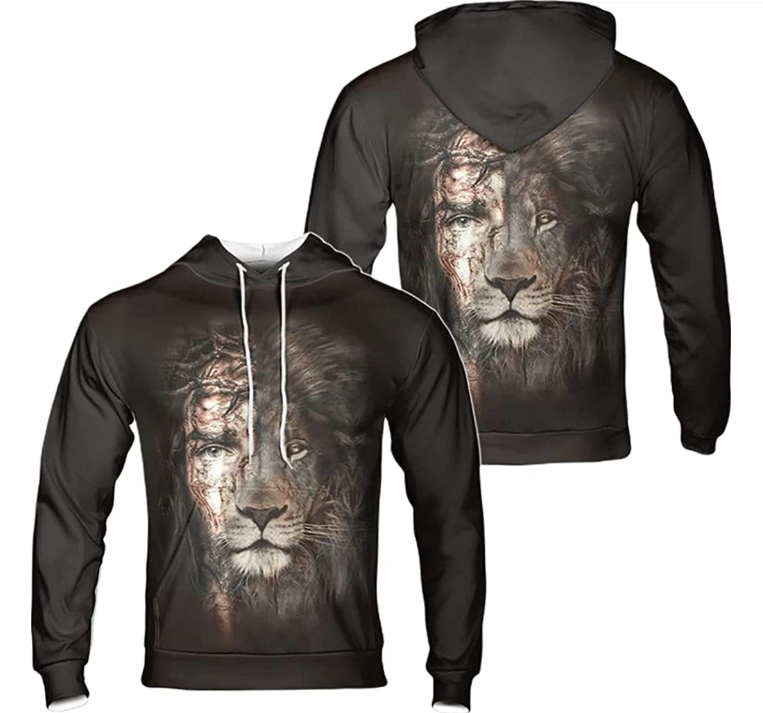 Jesus Lion Reflection - 3D Printed Pullover Hoodie