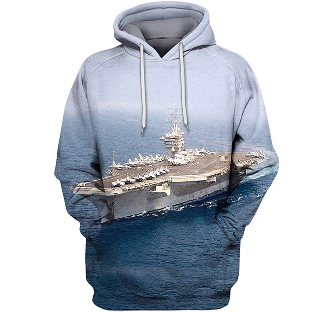 Uss Nimitz Cvn- - 3D Printed Pullover Hoodie