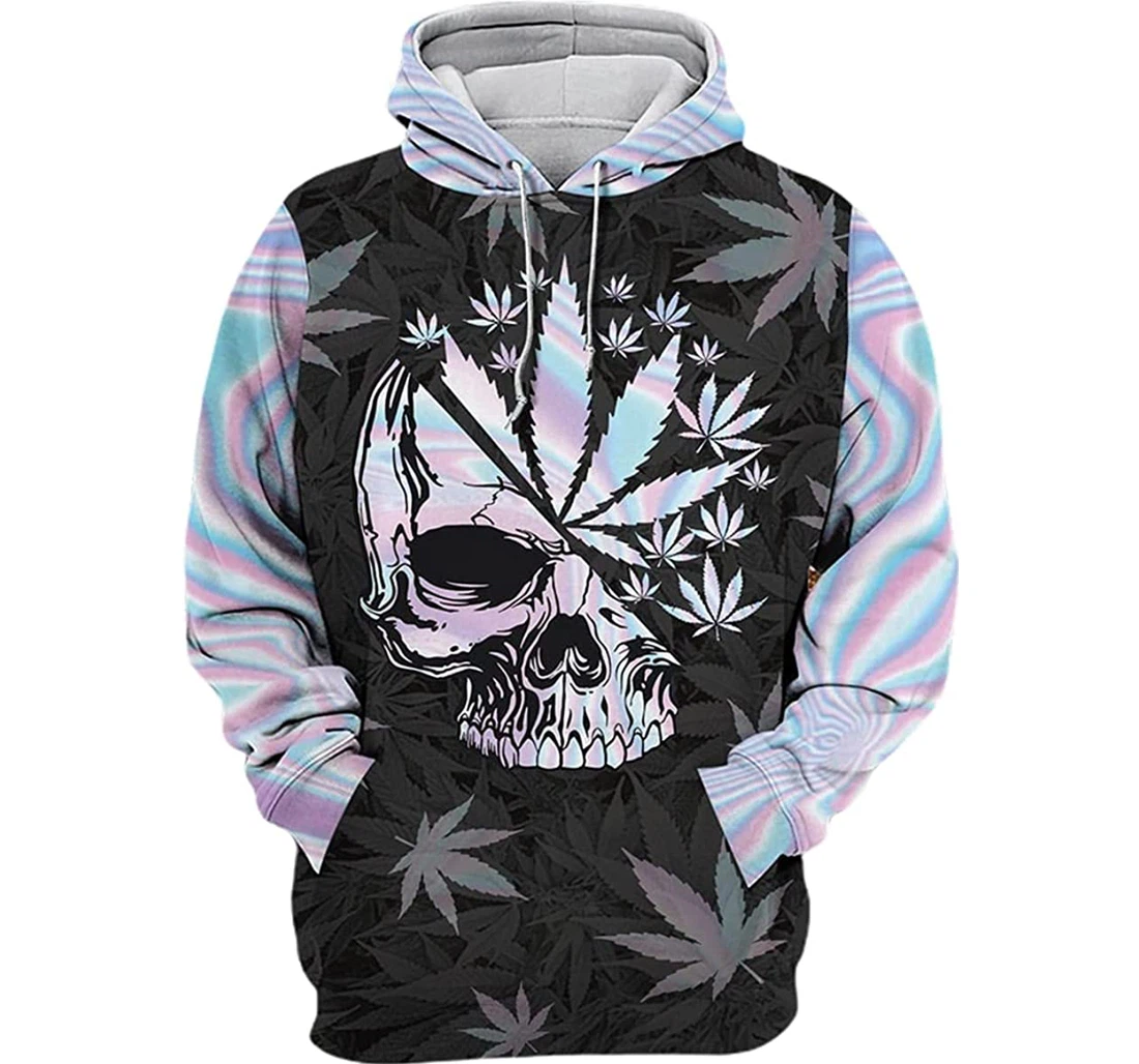 Cannabis Skull Hologram - 3D Printed Pullover Hoodie