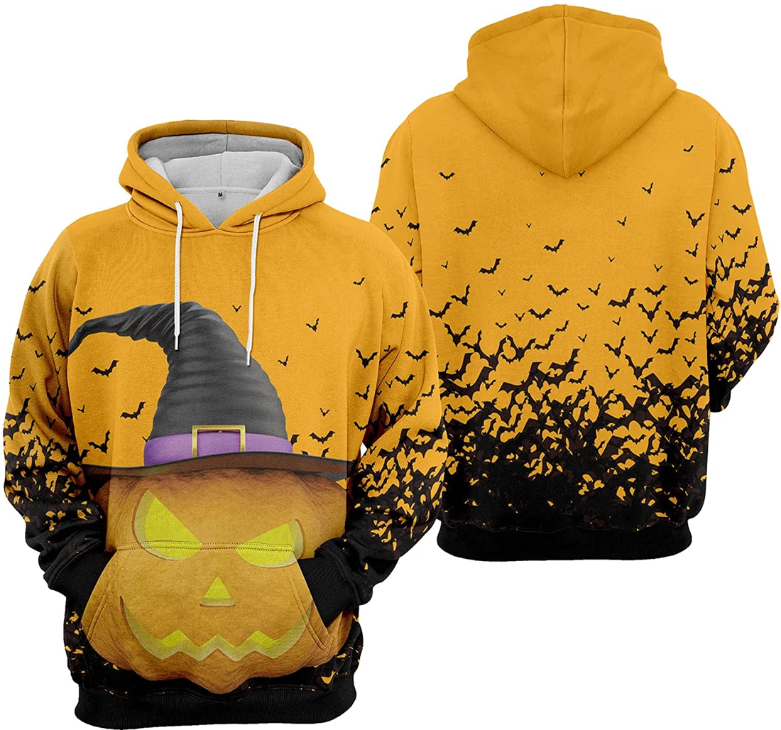 Pumpkin Jack O' Lantern Halloween - 3D Printed Pullover Hoodie