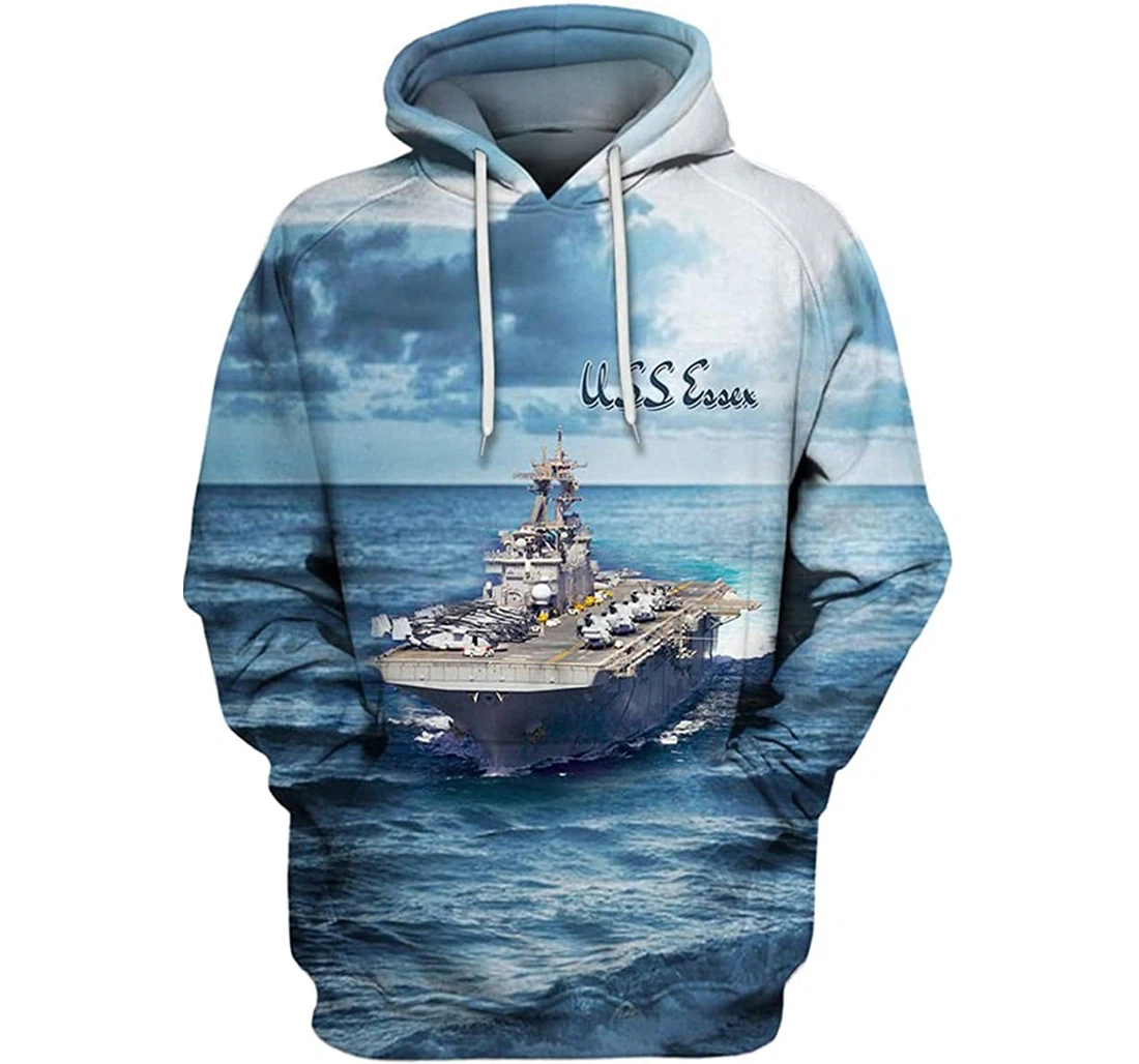 Uss Essex Lhd-2 - 3D Printed Pullover Hoodie