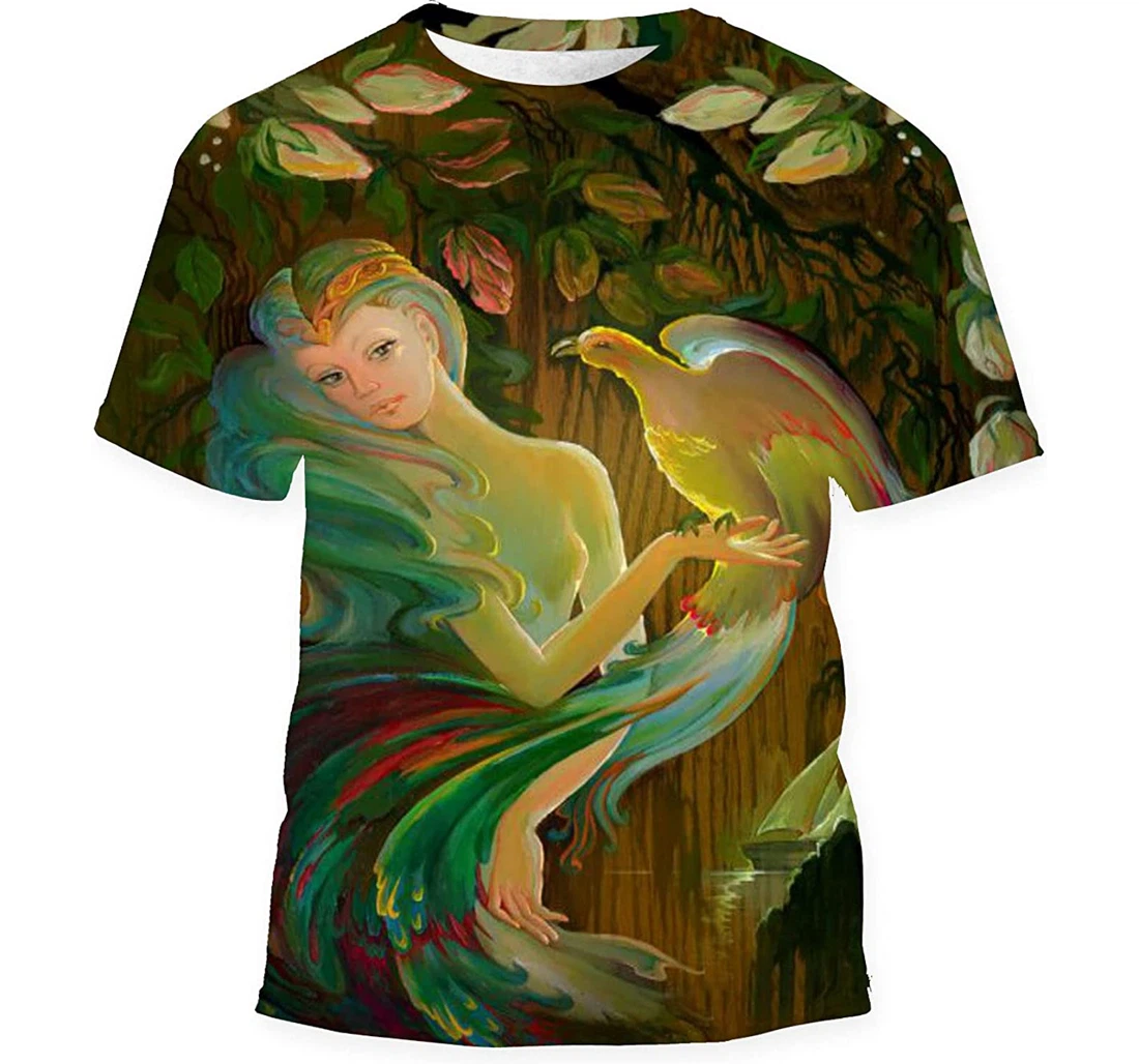 Etude Garden Eden Portrait Beautiful Girl - 3D Printed T-shirt, Long Sleeves Shirt