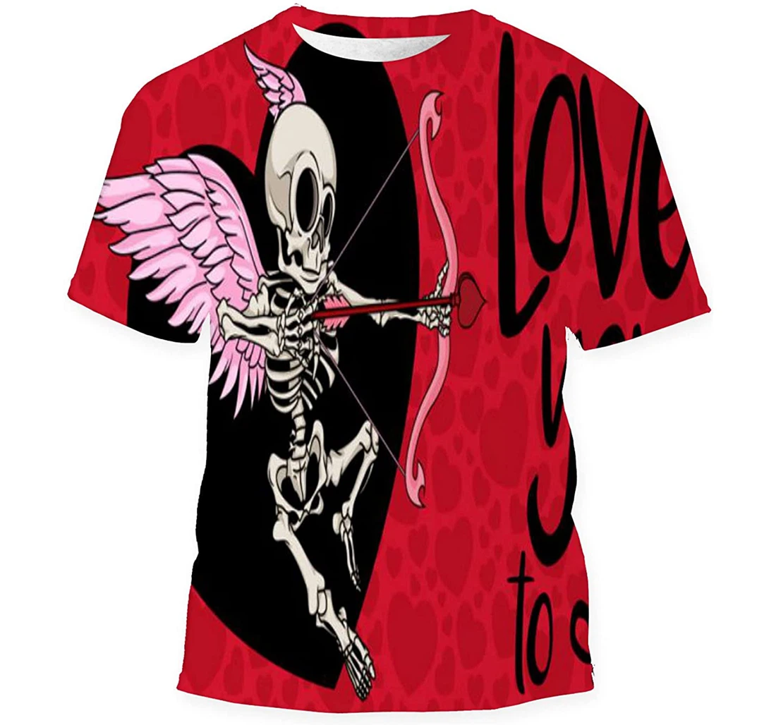 Love You Death St Valentines Day - 3D Printed T-shirt, Long Sleeves Shirt